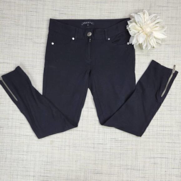 Theory Zipper Ankle Legging Stretch Black‎ Size 0 - Picture 1 of 8